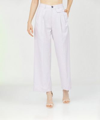 Tokyo Talkies Regular Fit Women White Trousers