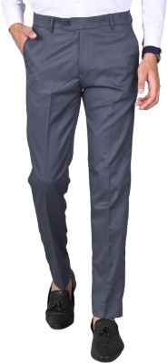 SM Syntex Slim Fit Men Grey Trousers