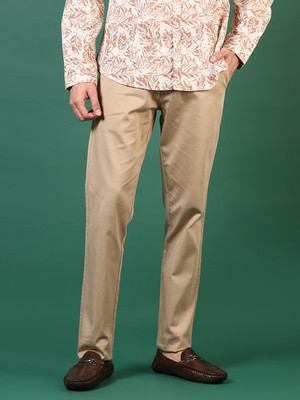 V-MART Slim Fit Men Beige Trousers