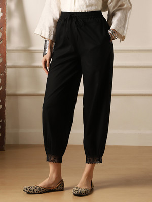 Globus Relaxed Women Black Trousers