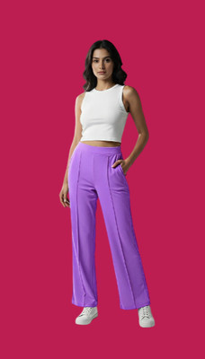 LAXMISPORTS Straight Fit Women Purple Trousers