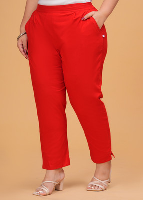 Dexus Regular Fit Women Red Trousers