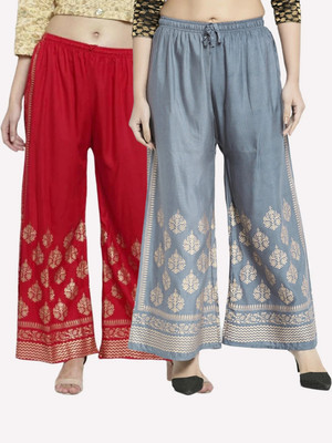 OMAAYA Comfort Fit Women Red, Grey Trousers