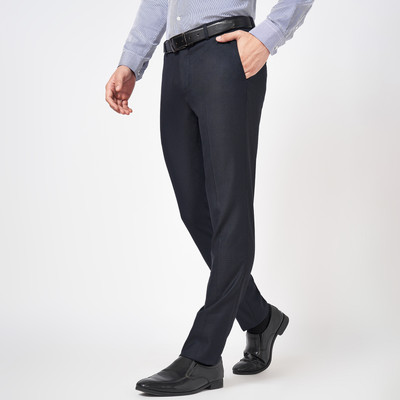 Byford by Pantaloons Slim Fit Men Dark Blue Trousers
