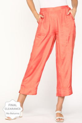 GLOBAL DESI Women Regular Fit Orange Viscose Rayon Trousers For Rs. 367 @ 77 %