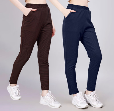 FEBVIBE Regular Fit Women Multicolor Trousers