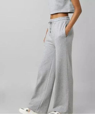 iKnaa Straight Fit Women Grey Trousers