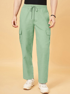 INDICLUB Self Design Men Light Green Track Pants