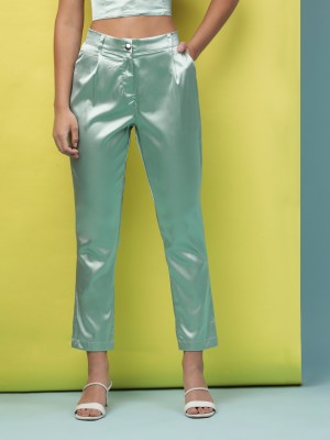 Freehand Tapered Women Green Trousers