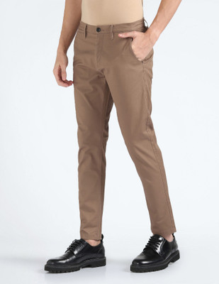 FLYING MACHINE Regular Fit Men Brown Trousers