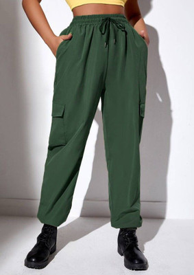 Dockstreet Loose Fit Women Dark Green Trousers