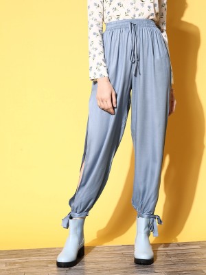 Berrylush Regular Fit Women Blue Trousers