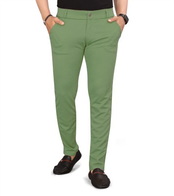 SIOX Slim Fit Men Green Trousers