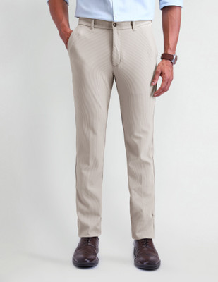 Arrow Newyork Slim Fit Men Beige Trousers