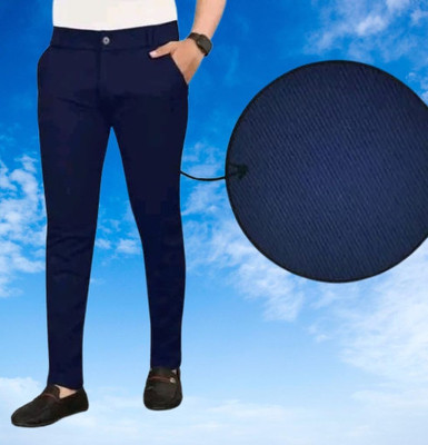 Advikfashion Slim Fit Men Blue Trousers