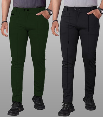 D.V TECH Regular Fit Men Black Trousers
