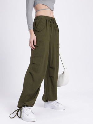 Glitchez Relaxed Women Green Trousers