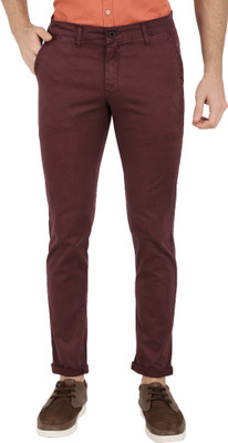 V-MART Regular Fit Men Maroon, Maroon Trousers
