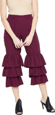 BITTERLIME Regular Fit Women Maroon Trousers