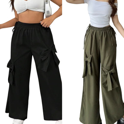 simbha Comfort Fit Women Black, Green Trousers