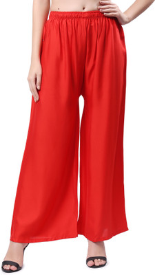 AARINK Flared Women Red Trousers