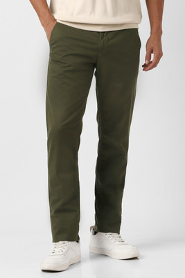 VAN HEUSEN Slim Fit Men Green Trousers