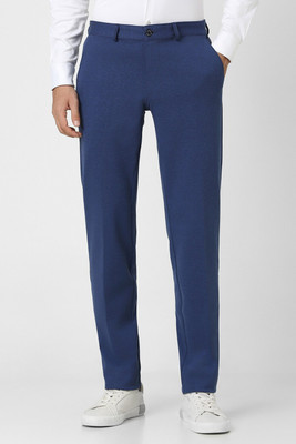 VAN HEUSEN Slim Fit Men Blue Trousers