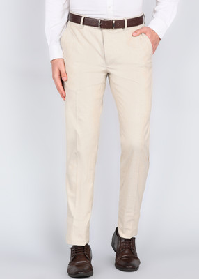 PETER ENGLAND Regular Fit Men Beige Trousers
