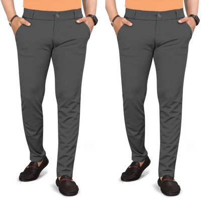 KENDORE Regular Fit Men Grey, Grey Trousers