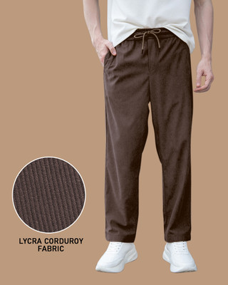 INDICLUB Relaxed Men Brown Trousers
