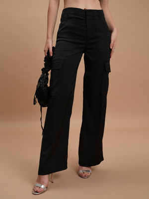 Tokyo Talkies Regular Fit Women Black Trousers