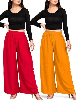 KGN FASHION Regular Fit Women Red, Yellow Trousers