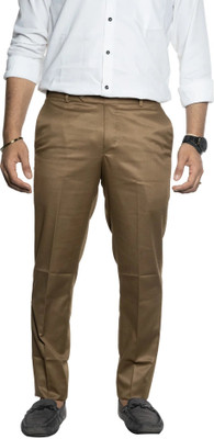 Blends Trendz Regular Fit Men Brown Trousers