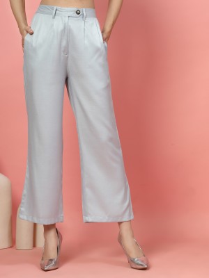 PLUSS Regular Fit Women Blue Trousers