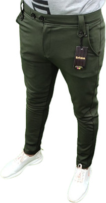 The Impeccable Fit Regular Fit Men Dark Green Trousers