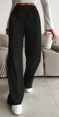 Dockstreet Loose Fit Women Black Trousers