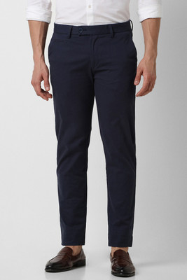 PETER ENGLAND Slim Fit Men Dark Blue Trousers