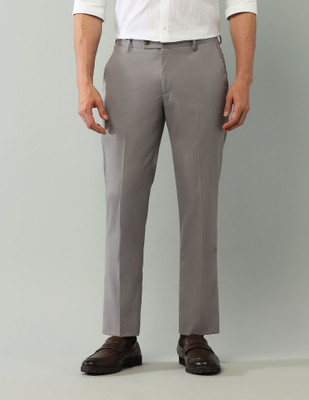 ARROW Regular Fit Men Grey Trousers