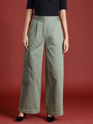 all about you Flared Women Green Trousers