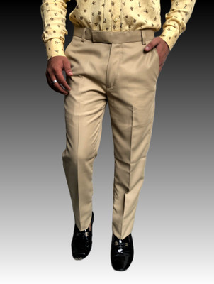 Burraq collection Regular Fit Men Cream Trousers