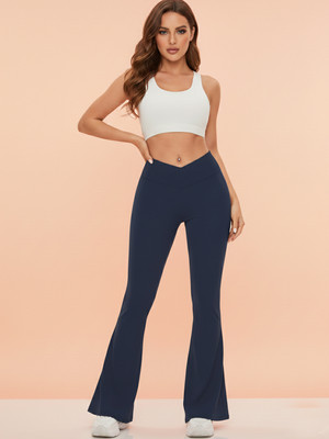 Moda Rapido Flared Women Blue Trousers