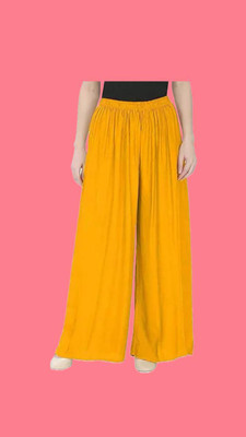 Duilx Regular Fit Women Yellow Trousers