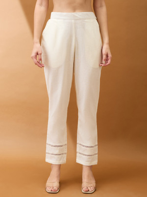 Globus Regular Fit Women White Trousers