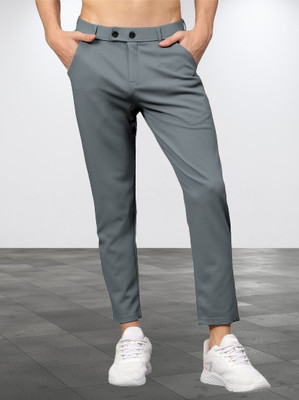 P S Traders Slim Fit Men Grey Trousers