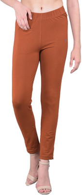 Comfort Lady Regular Fit Women Orange Trousers