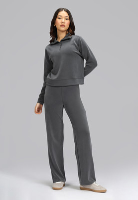 BlissClub Straight Fit Women Black Trousers