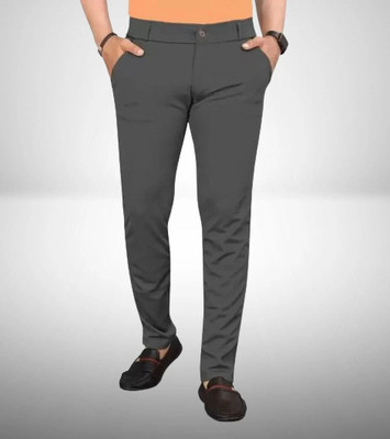Shreyannk Slim Fit Men Grey Trousers