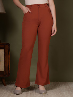 fithub Regular Fit Women Red Trousers