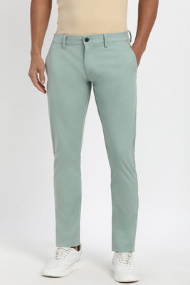 PETER ENGLAND Skinny Fit Men Green Trousers