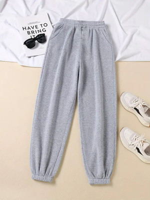 CLOTHINK India Regular Fit Women Grey Trousers